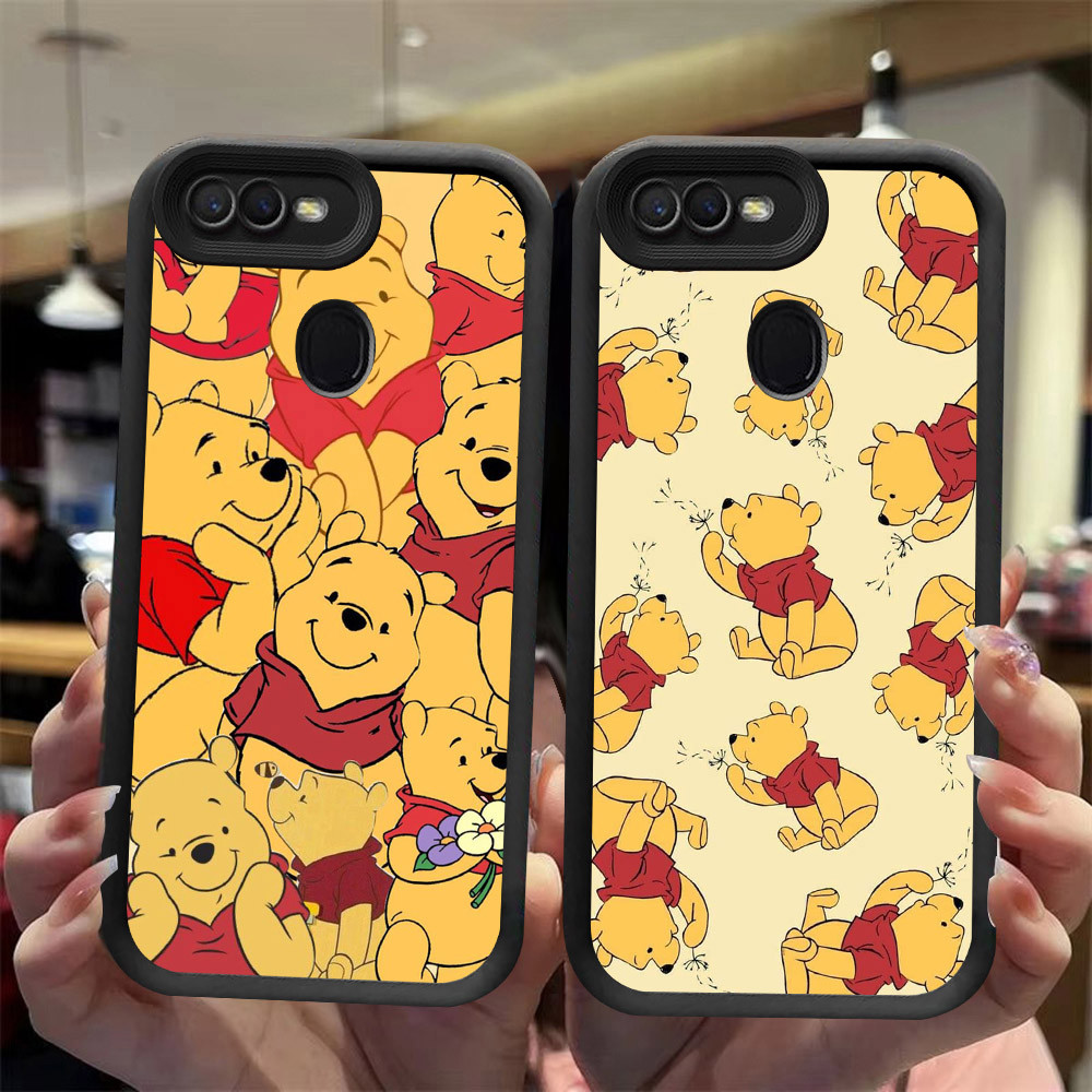 J-35 winnie the pooh ดำขาวชมพูเคสโทรศัพท์หรับ OPPO A7 A11K A12 A3S A12E A1K A5S A12S AX5S