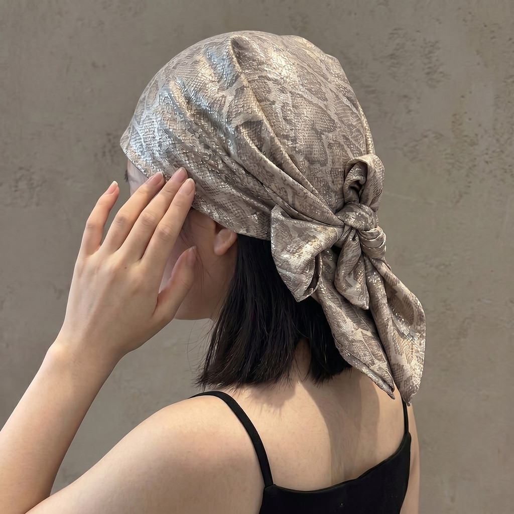 Retro Hot Girl Headscarf Matte Shiny Hair Band เครื่องประดับผม