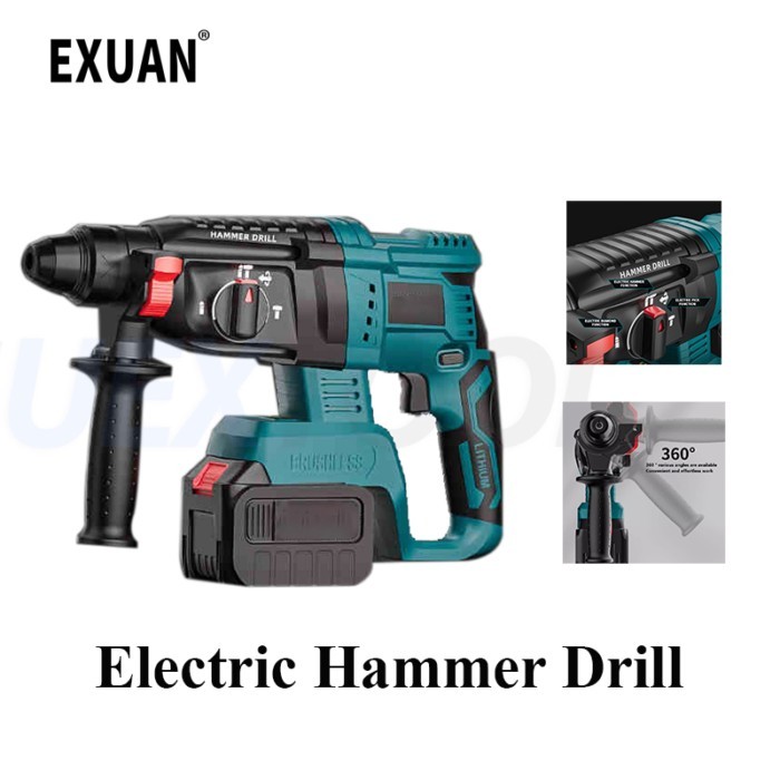 26MM Brushless Electric Hammer Drill Multifunctional Rotary Cordless Rechargeable Impact Hammer Ele