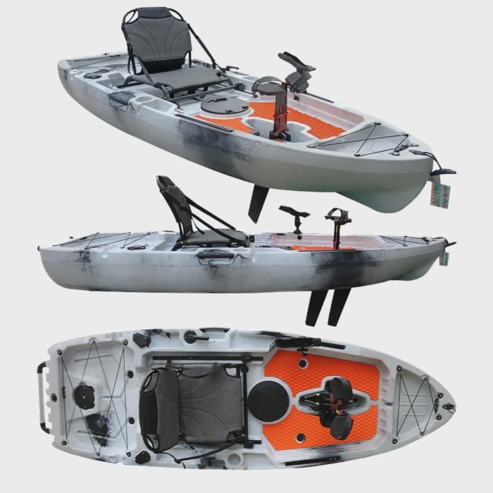 Plastic Fishing Kayak with Pedal Drive Canoe Kayak Fishing Boat Single Seat Sit on Top Pedal Kayak