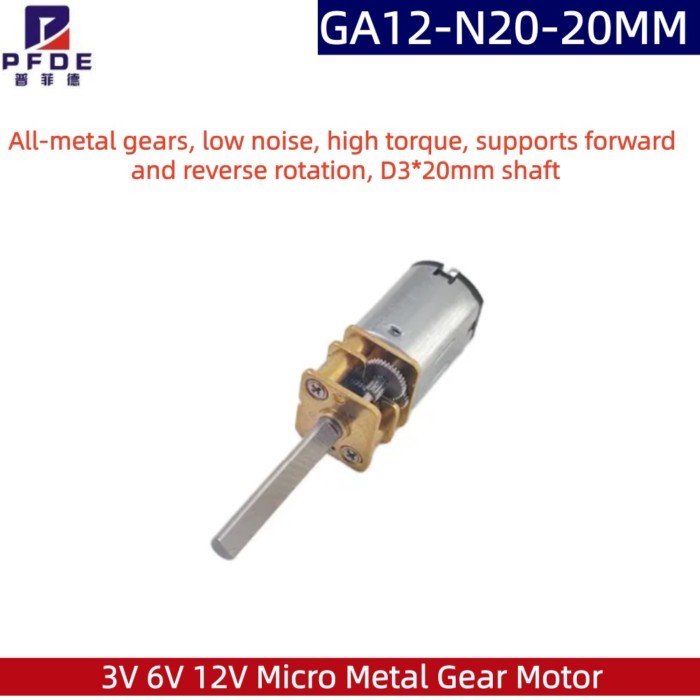 GA12-N20-20MM DC 3V 6V 12V Micro Metal Gear Motor Gear Wheel Gear Motor 30RPM 50RPM 100RPM 150RPM 2