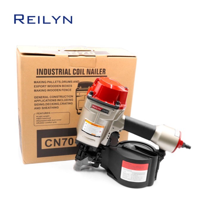 Pneumatic CN70 Coil Nailer Gun 1-3/4" to 2-3/4" Rapid Shooting Nail Gun for Making Pallets, Crates,