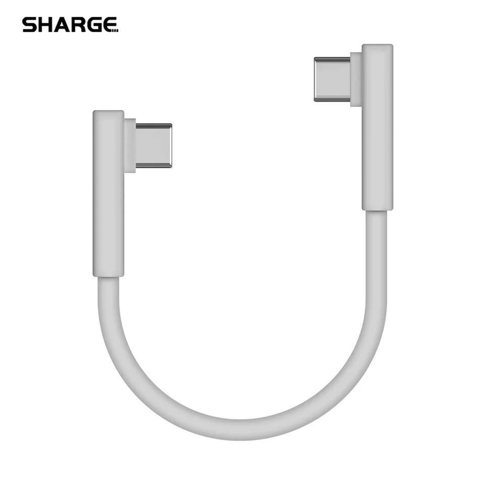 SHARGE สาย USB C ถึง USB C 10Gbps Data Transfer 240W สาย USB C 90 องศาประเภท C สําหรับ Disk Plus iPh