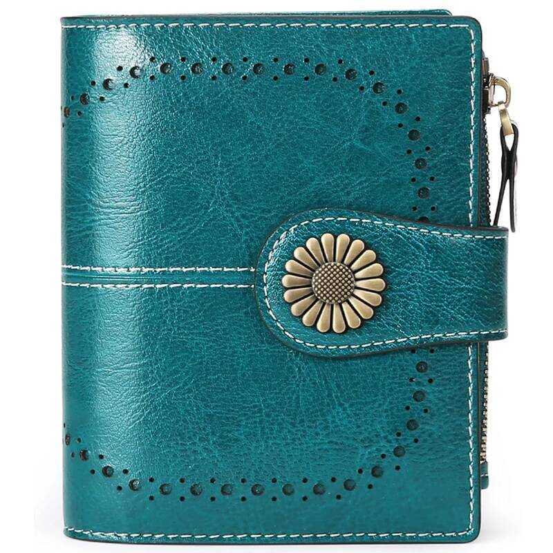 e Leather Fashion RFID Women Credit Card Holder Ladies Zipper Clutch Short Wallet Casual Coin Purse