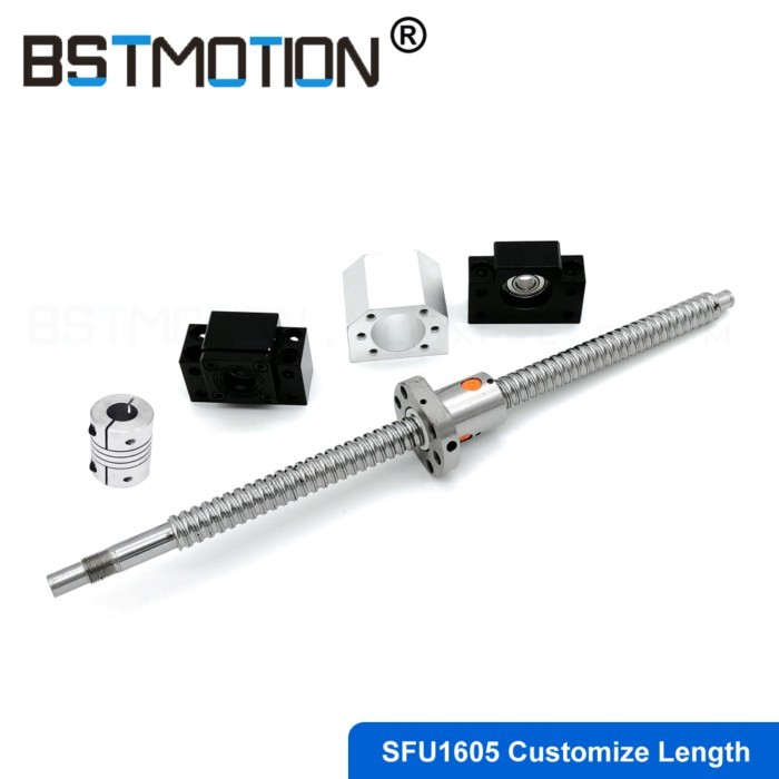 1605 Ball Screw RM1605 - L 300mm Ballscrew + SFU1605 Ballnut + BK12 BF12 + 1605 Nut Housing + 6.35x