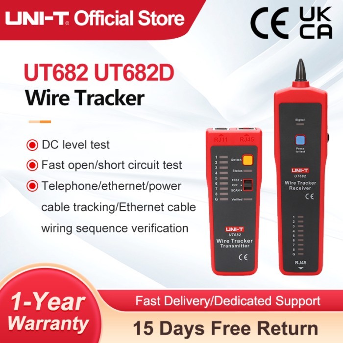 UNI-T UT682 UT682D Network Wire Tester Tracker RJ11 RJ45 Wire Line Finder Handheld Cable Testing To