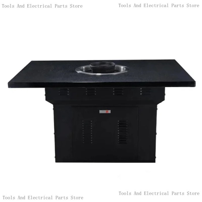 Korean Restaurant Black Non Smoke Bbq Grill Table