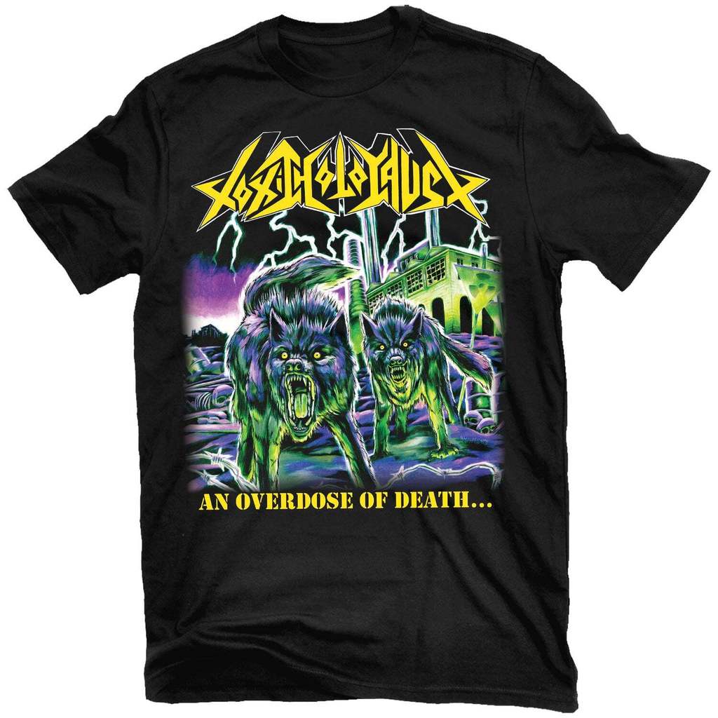 Toxic Holocaust Overdose Band Graphic Tee ผ้าฝ้าย 100% รอบคอ Casual Unisex เสื้อยืดฤดูร้อน
