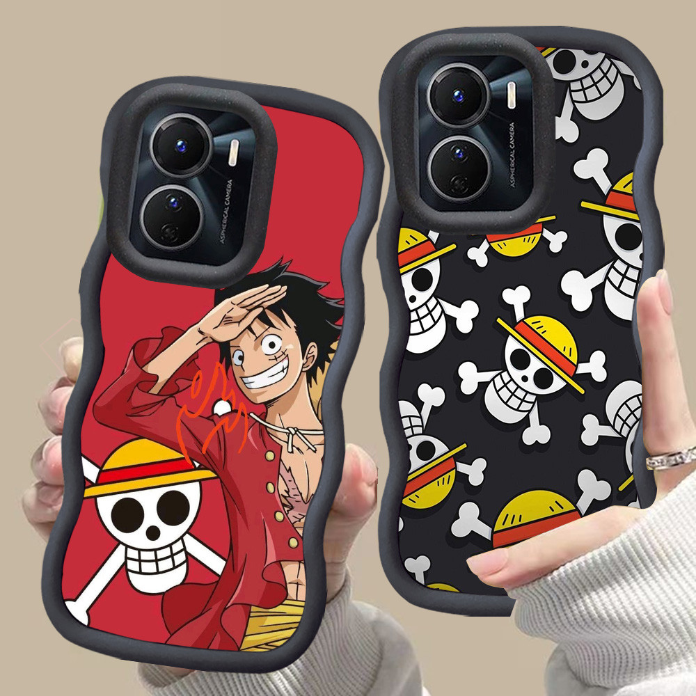 MERAH D-26 One Piece สีชมพูสีแดงปลอกสําหรับ VIVO Y02s Y56 Y16 Y17S 5G สีดํา