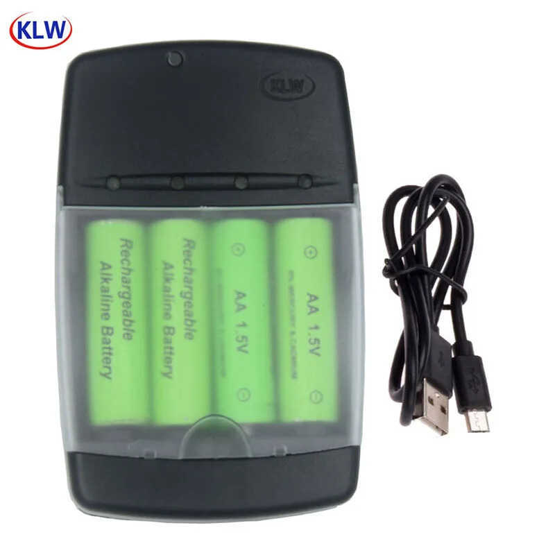 C USB Lr03 AA Lr6 AAA Lr61 AAAA Alkae 1.5V Rechargeable Battery Smart Charger With Inligent LED Ind