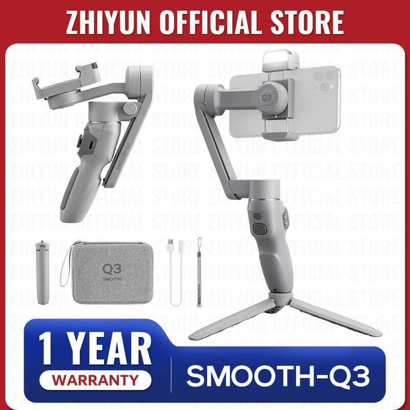 ZHIYUN Official SMOOTH Q3 โทรศัพท์กิมบอล 3 แกนสมาร์ทโฟนมือถือ Stabilizer เติมแสงสําหรับ 13