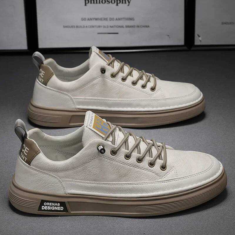 C Mens Shoes Casual Platform Leather Chef's Loafers Fashion Summer Sneakers Outdoor Driving Tennis