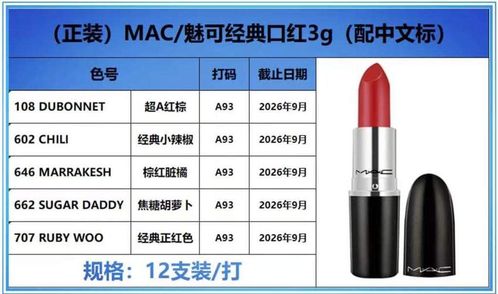 สินค้ามาใหม่ Batch 20 High-Quality Color-to-Color Charm Classic Lipstick 3g พร้อมฉลากจีน Five Colour