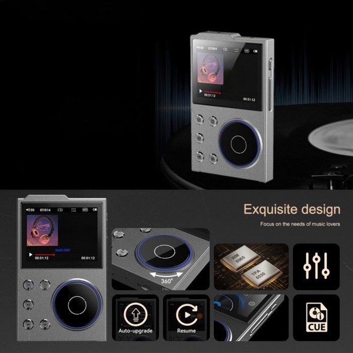 HiFi Lossless Music Player DSD256 Mastering Grade Audio, Bluetooth & Car-Compatible Portable Walkma