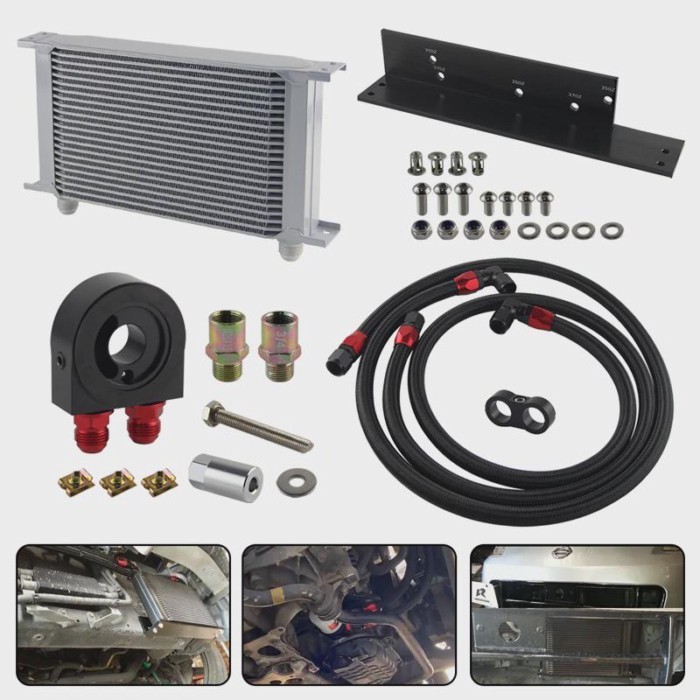 Fits for Nissan Fairlady 22 Row Bolt On Oil Cooler Kit 350Z Z33 03-08 3.5L / 370Z Z34 09-17 3.7L VQ