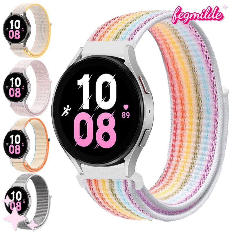 นุ่ม20 มม. 22 มม. สายลูปไนลอน for Garmin Watch Forerunner 165 570 265/Samsung Galaxy Watch/Huawei/Amazfit Bip 6 5/Xiaomi
