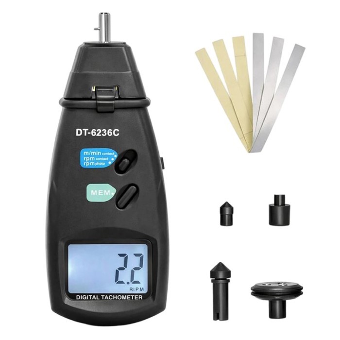 2-In-1 Digital RPM Tachometer, Laser & Contact Tester, 2.5-99999RPM For Engine, HVAC Motor And Dron
