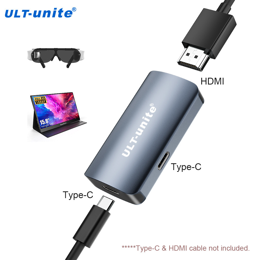 ตัวแปลง HDMI เป็น Type-C 4K60HZ อะแดปเตอร์ HDMI เป็น USB C เข้ากันได้กับ RayNeo,XREAL Air,Rokid Air,