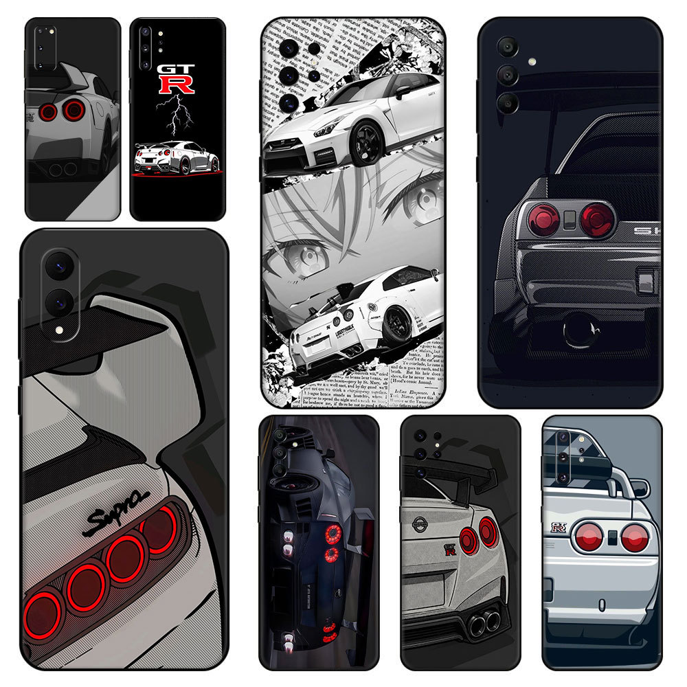 GTR R35 รถสปอร์ตมีสไตล์ ^EW-8 สําหรับ Samsung A6 Plus A7 A8 A9 A02 M02 A10S A11 A12 A13 ป้องกันซิลิโ