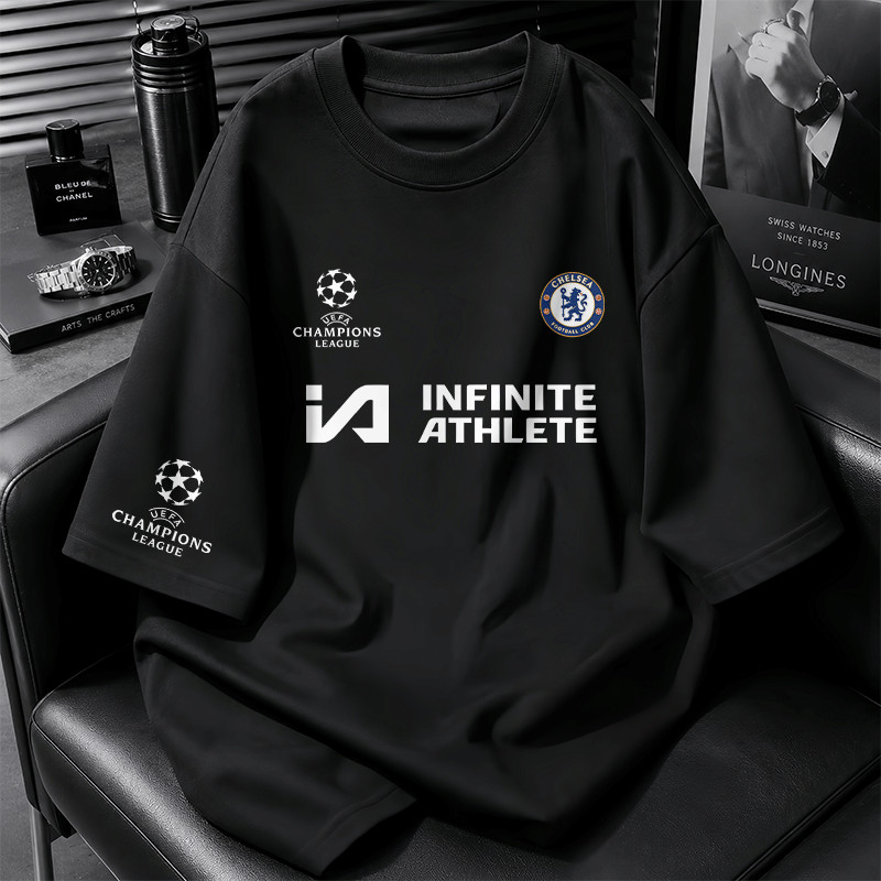 [COD] เสื้อยืดแฟชั่นลำลอง เสื้อยืดพิมพ์ลายหน้า-แขน สำหรับผู้ชายและผู้หญิง ดีไซน์เรียบเท่ ใส่สบาย แห้งเร็ว ไม่ต้องรีด