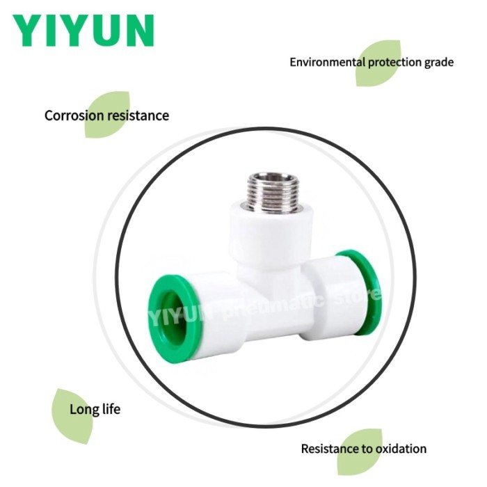 1pc 1I2 3I4 1 1.2 1.5 inch Pneumatic Quick Insert Connector Straight Elbow T-type Three-way Joint M