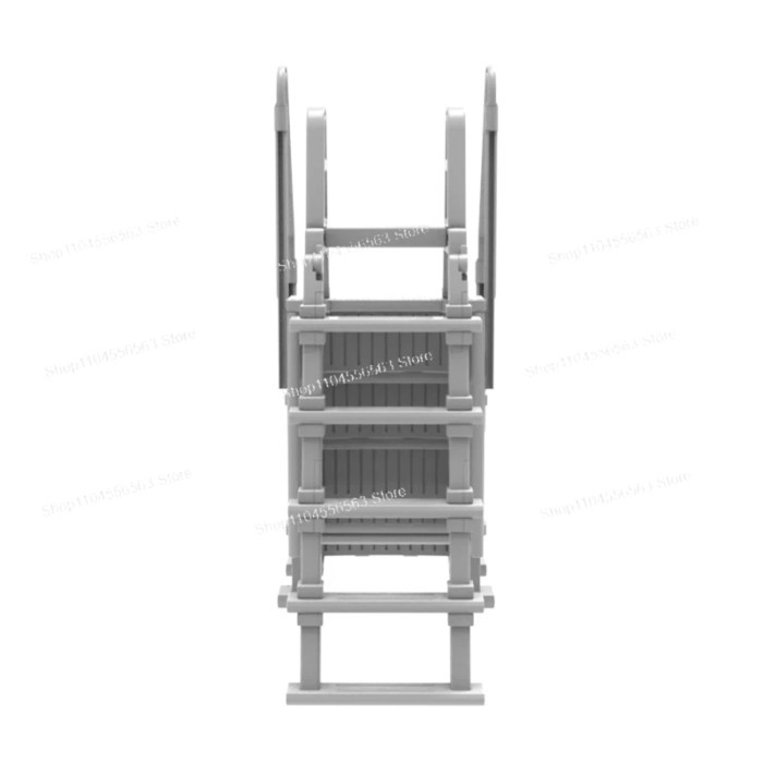 4-Step Pool Ladder For Spa & In-Ground Pools, Adjustable Height With Anti-Slip Plastic Steps, Porta