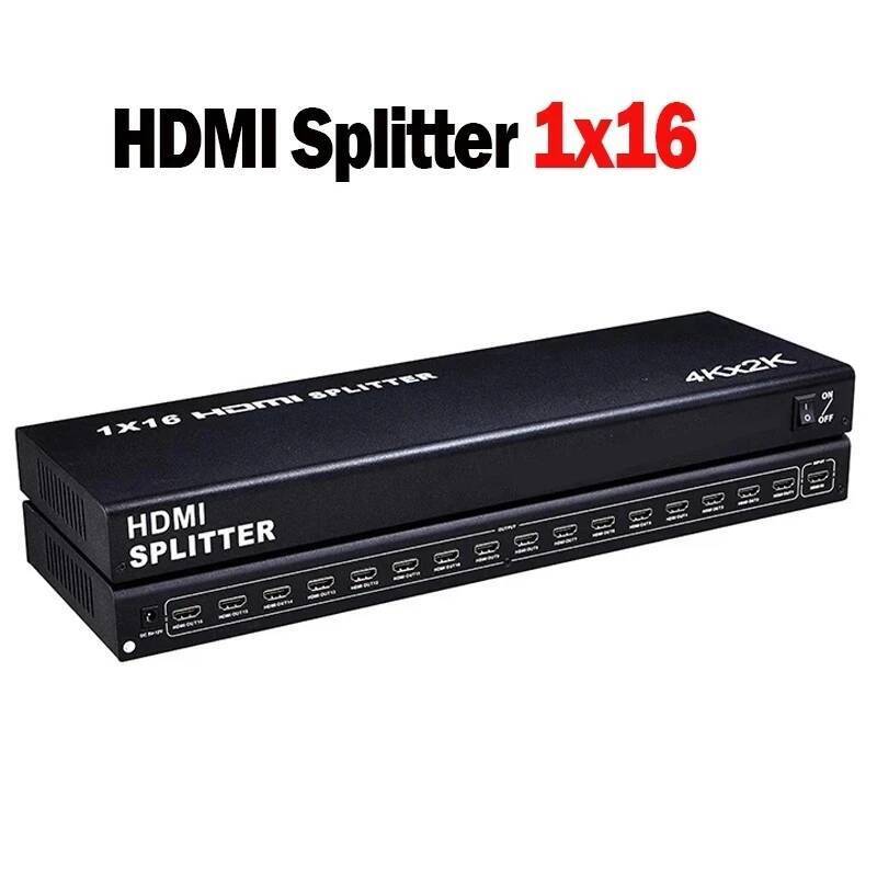 4K HDMI Splitter 1 in 16 out 4K 30Hz HDMI Video จําหน่าย Splitter 1x8 1x10 1x16 16 Way Monitor out D