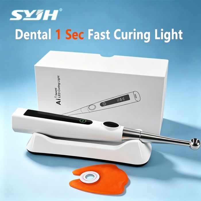 Wireless 1S Dental LED Curing Light 800-2400mw/cm² 4 Working Modes 360° Rotating Metal Head for Ort