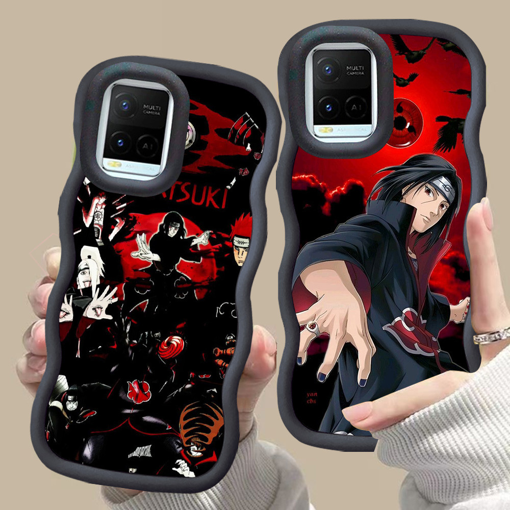 MERAH D-20 Akatsuki Itachi สีชมพูสีแดงสําหรับ VIVO V30 Y02a Y21a Y02t Y02 Y21s Y21 Y21t Pro 5G สีดํา