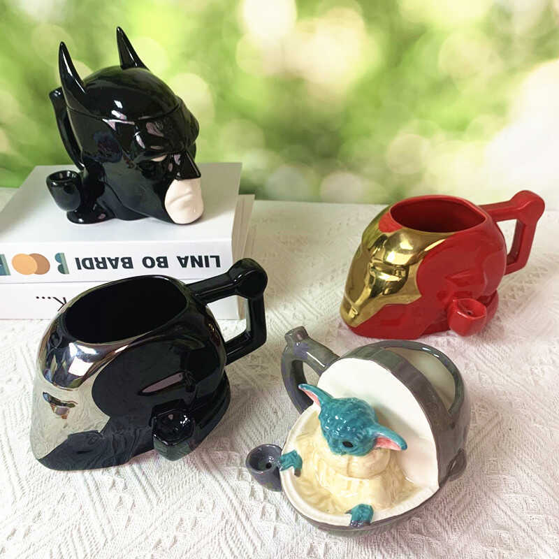 ถ้วยเซรามิก 3D, Marvel Series Avengers Star Wars Iron Man Bat Yoda Coffee