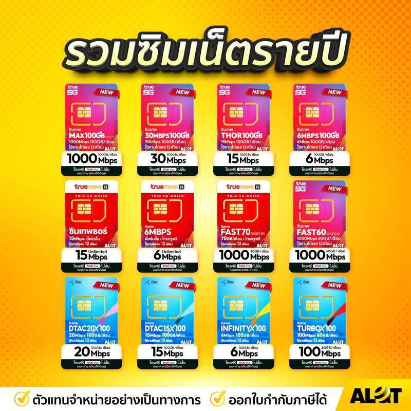 ซิมเทพ ซิมเน็ตรายปี True DTAC Ais จ่ายครั้งเดียวใช้งานได้ 1ปี ซิมเน็ต ซิมรายปี Sim Net 5G Unlimited 