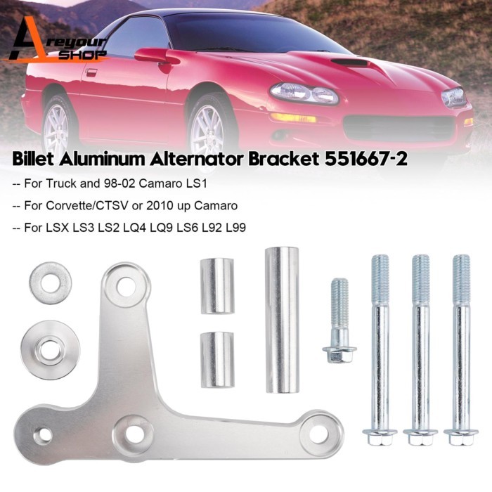 Billet Aluminum Alternator Bracket 551667-2 for 1998-2002 Camaro LS1 LSX LS3