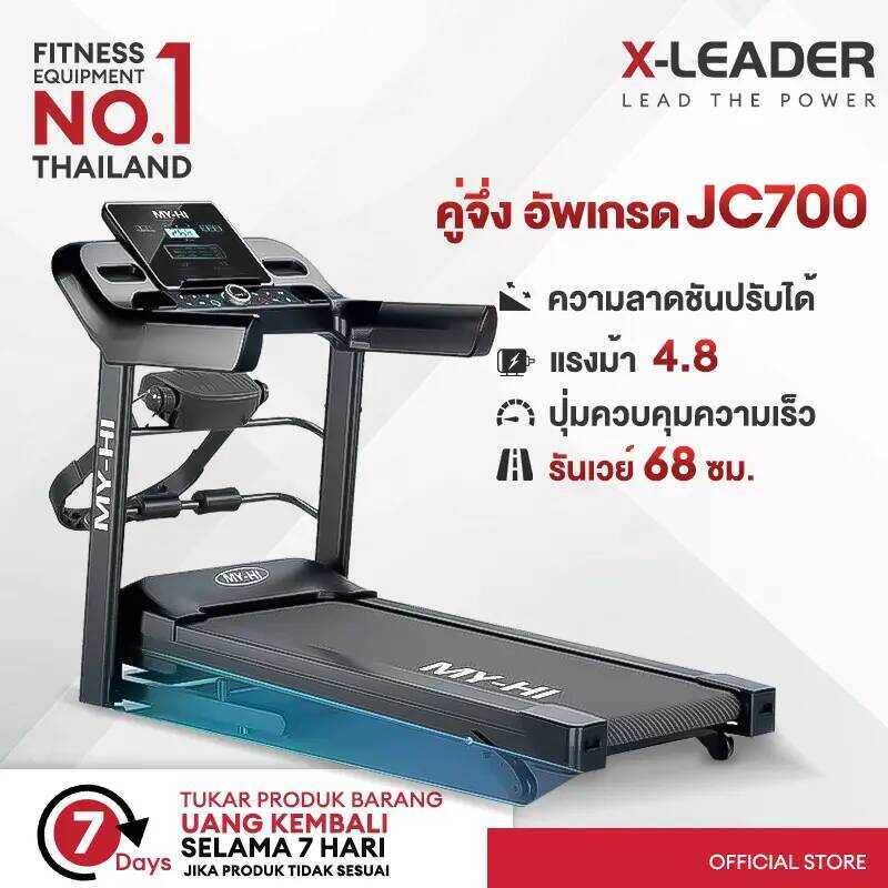 E40 [รับประกัน 5 ปี]Jc700 ลู่วิ่งไฟฟ้า 4.2 แรงม้า ลู่วิ่งพับได้ เครื่องวิ่งออกกำลังกาย ปรับความชันไ