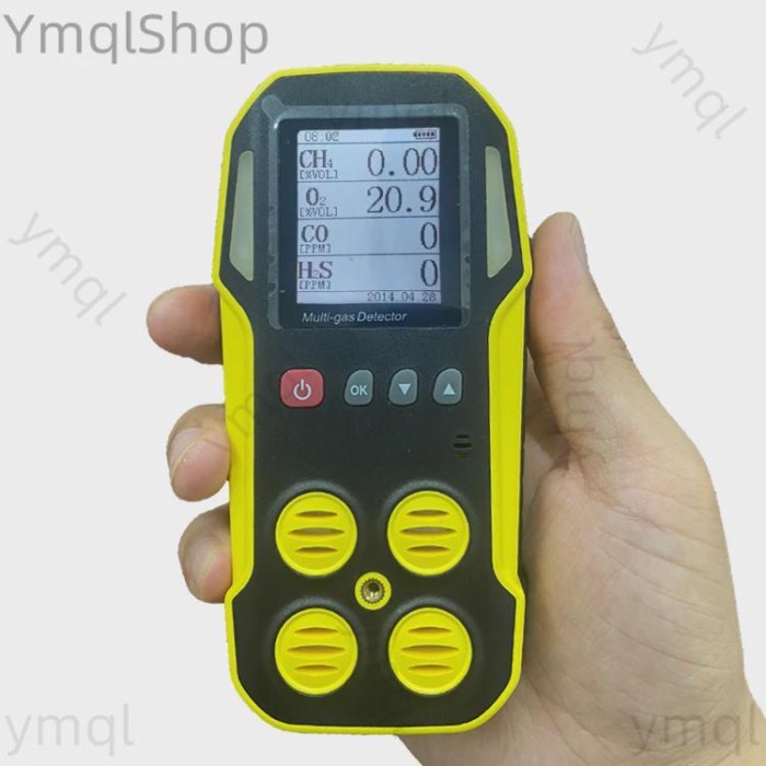 Handheld air gas sample auto calibration CH4/LEL/H2S/CO/O2/CO2/SO2/NO2 6 in 1 portable multi gas an