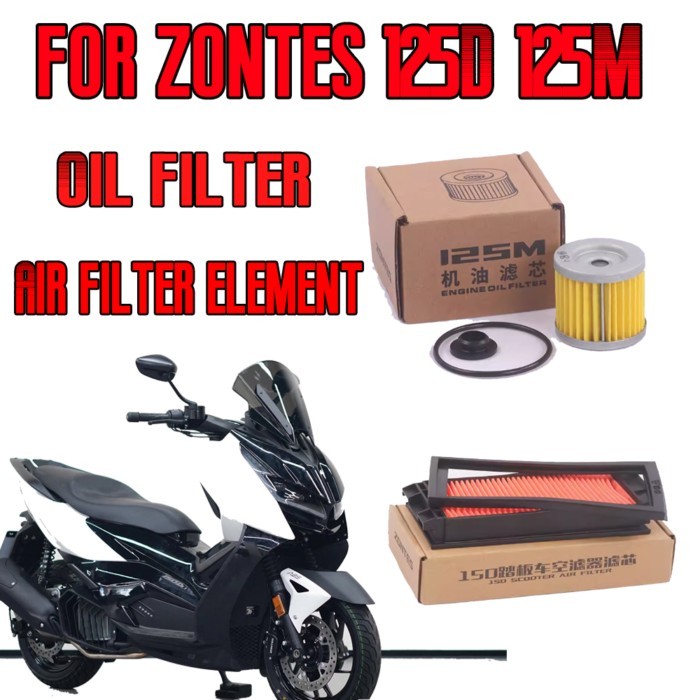 Motorcycle Air Filter Engine Oil Filter Filter Accessories For Zontes D125 M125 125D 125M 2024