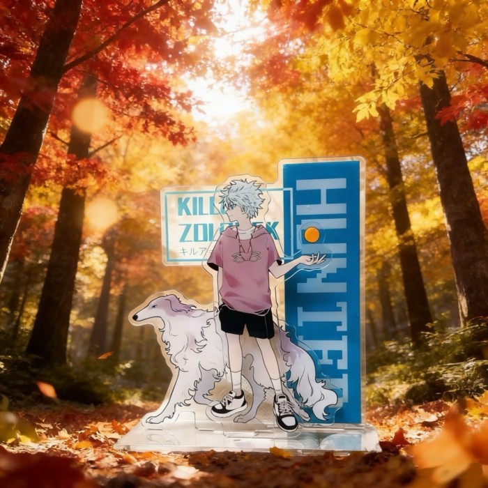 Hunter X Hunter Killua Zoldyck ชุดลําลองฉากอะคริลิคขาตั้งอะนิเมะตกแต่งโต๊ะสะสม
