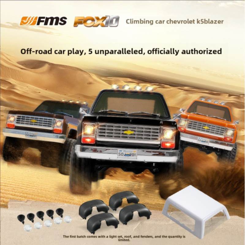 FMS FCX10 Chevrolet K5 1/10 ปีนเขารถออฟโรด RC รีโมทคอนโทรลรถไฟฟ้าขับเคลื่อนสี่ล้อรุ่นเลียนแบบ