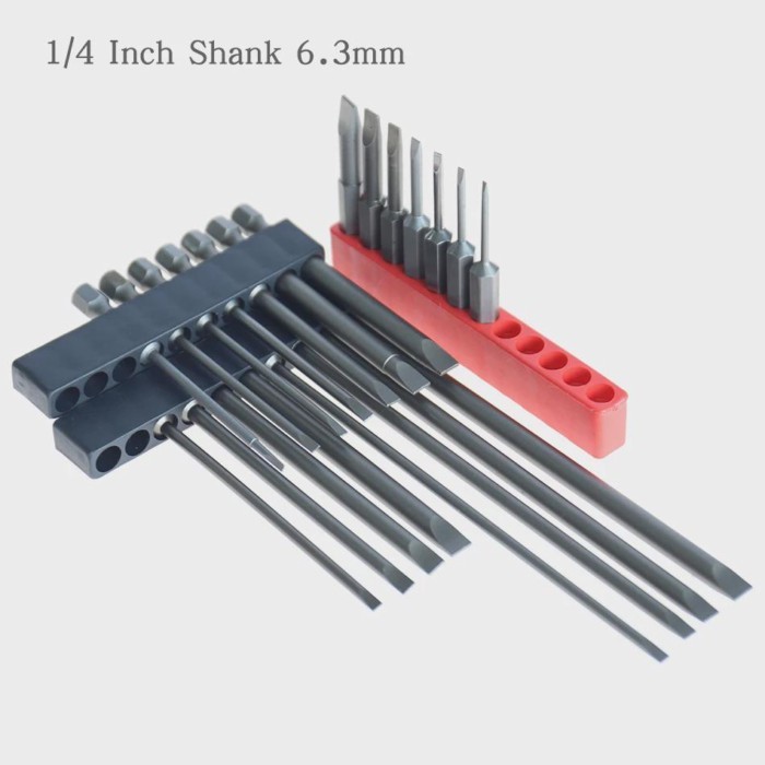 1PC 1/4 Inch Hex Flat Head Slotted Tip Screwdriver Bit Electric Screwdriver Set for Home Improvemen