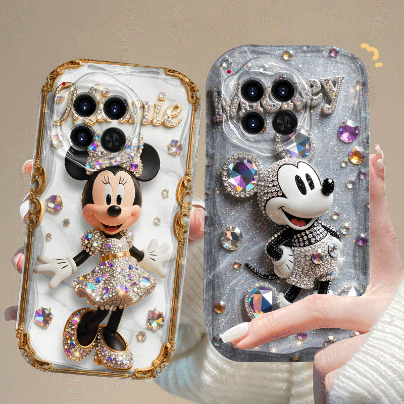 ปลอกสําหรับ TECNO Camon 30 40 Prime Pro 5G 4G CL679 หรูหราแฟชั่นน่ารัก Mickey Minnie การ์ตูน 2D ซิลิ