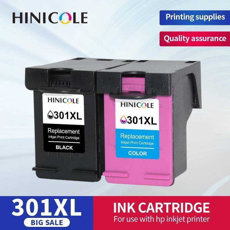 HINICOLE ตลับหมึกที่ผลิตใหม่สําหรับ 301 301XL DeskJet 3055a 3056a 3057a 3059a 3510 3511 3512 Envy 45