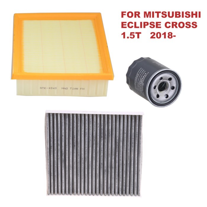 3Pcs Oil Cabin Air Filters Kit For MITSUBISHI ECLIPSE CROSS 1.5T 2018- MD135737 1500A708 7803A004 A