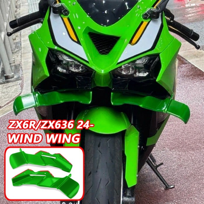 New For ZX-6R ZX6R ZX636 ZX-636 2024-2025 Motorcycle front lip spoiler wing fairing front small win