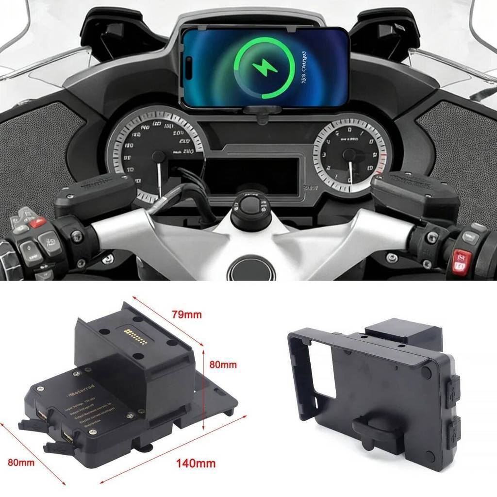 Fit สําหรับ BMW R1200RT 14-20 R1250RT 18-21 รถจักรยานยนต์นําทางวงเล็บ USB ชาร์จผู้ถือโทรศัพท์ GPS Mo