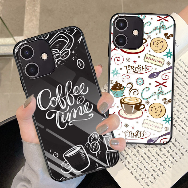 G-5 Coffee Time กระจกนิรภัยสําหรับ OPPO Reno A5i A3X A79 13 13F A3 5G กรณี