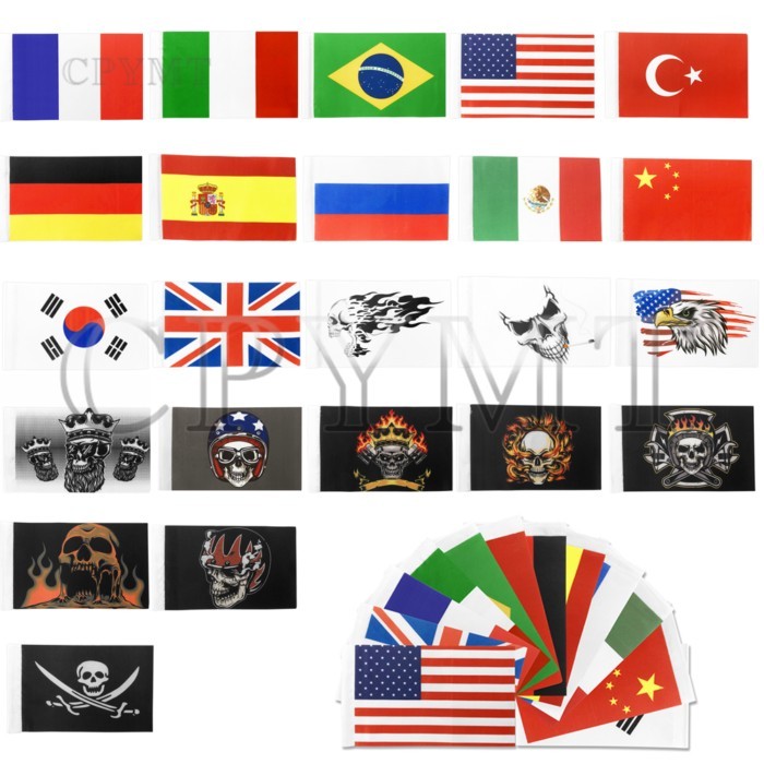 Universal Motorcycle Nation Flag Double Side Pirate Flag Fit For Harley Honda Yamaha Luggage Rack