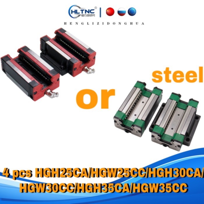 4 pcs HGH25CA /HGW25CC /HGH30CA/HGW30CC HGH35CA HGW35CC linear block Steel block  linear bearing fo