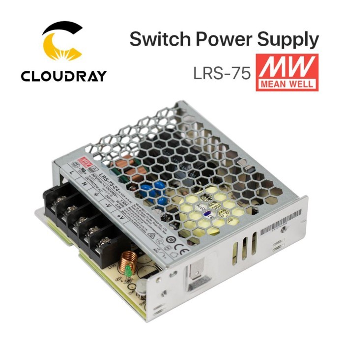Meanwell LRS-75 Switching Power Supply 12V 6A / 24V 3.2A 75W Original MW Taiwan Brand for Laser Con