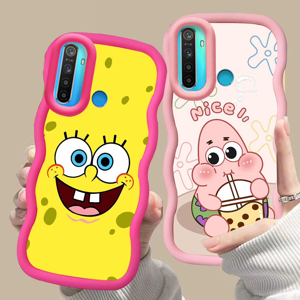 MERAH D-23 SpongeBob สีชมพูสีแดงปลอกสําหรับ OPPO A31 A91 Reno 3 Realme 5 6i 5i 5s สีดํา