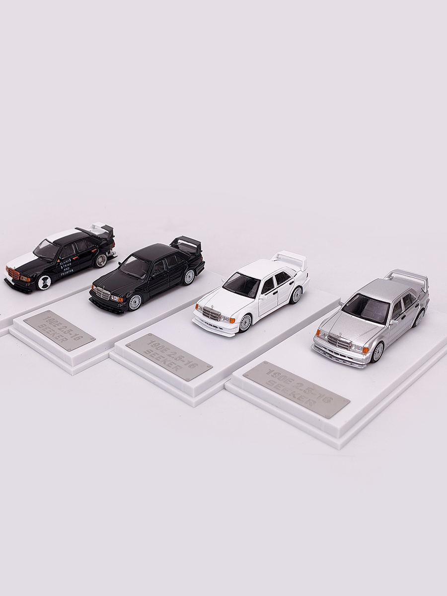 SEEKER 1: 64 Benz 190E 2.5-16 Evolution Black White Alloy Car Model Out of Print Model