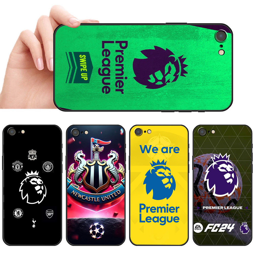 เคสโทรศัพท์สีดําแบบนุ่มสําหรับ iPhone 5 5S 6 6S Plus 7 8 SE SX41 พรีเมียร์ลีกโลโก้ปลอก Anti fall ฝาค